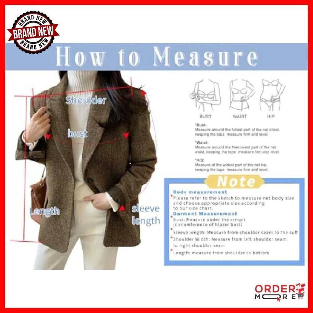 Wool Blend Blazer Jacket Women's Business Casual Mid Thigh Length - Picture 8 of 8